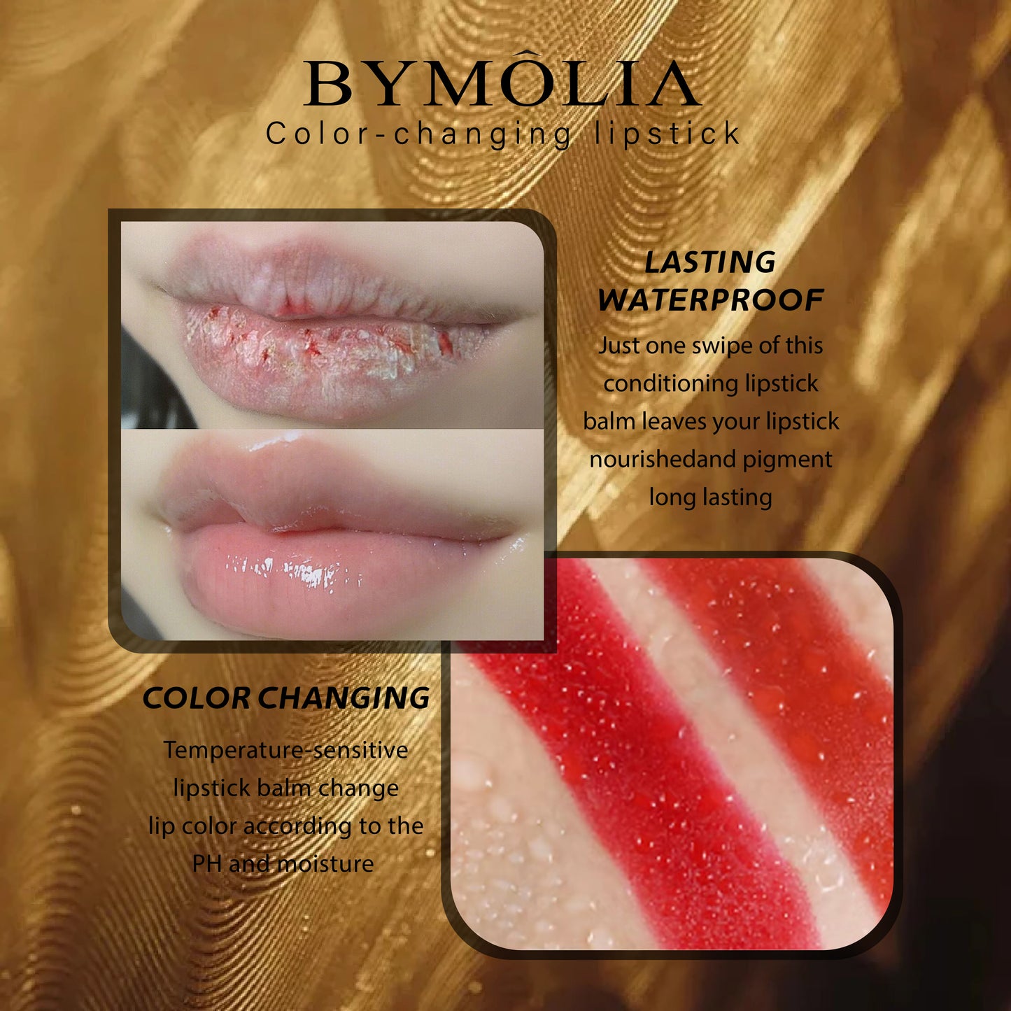 BYMOLIA GoldenAura Temperature-Activated Lip Balm - Soft